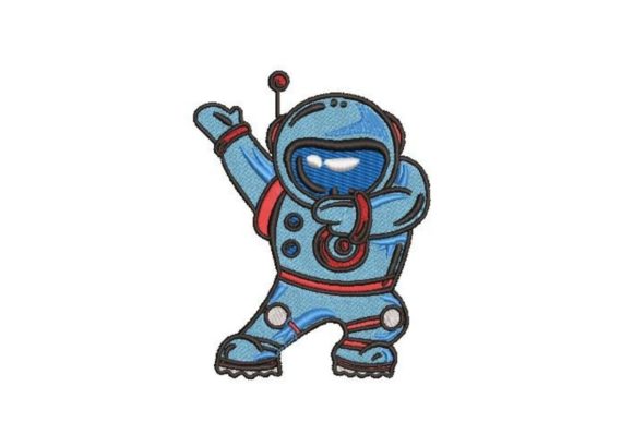 Astronaut Dabbing Embroidery Design