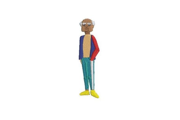 Black Elderly Man Embroidery Design