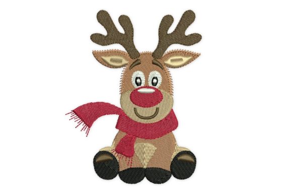 Christmas Cute Reindeer Embroidery
