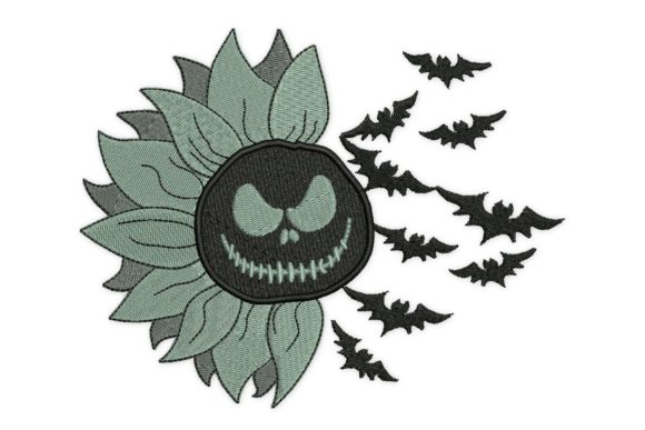 Halloween Sunflower Embroidery Design