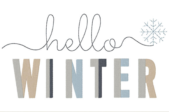 Hello Winter Embroidery Design