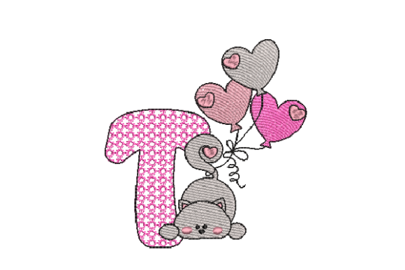 Letter T Cat Sketch