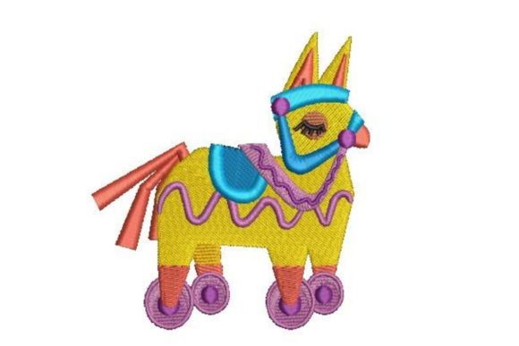 Pinata on Wheels Embroidery Design