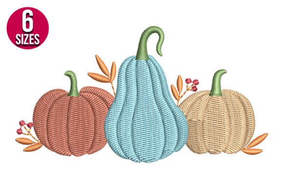 Pumpkins Embroidery Design