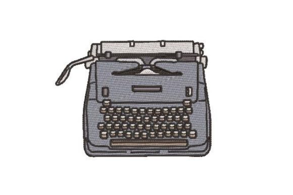 Vintage Typewriter Embroidery Design