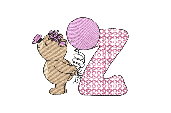 Z Girl Teddy Embroidery Design